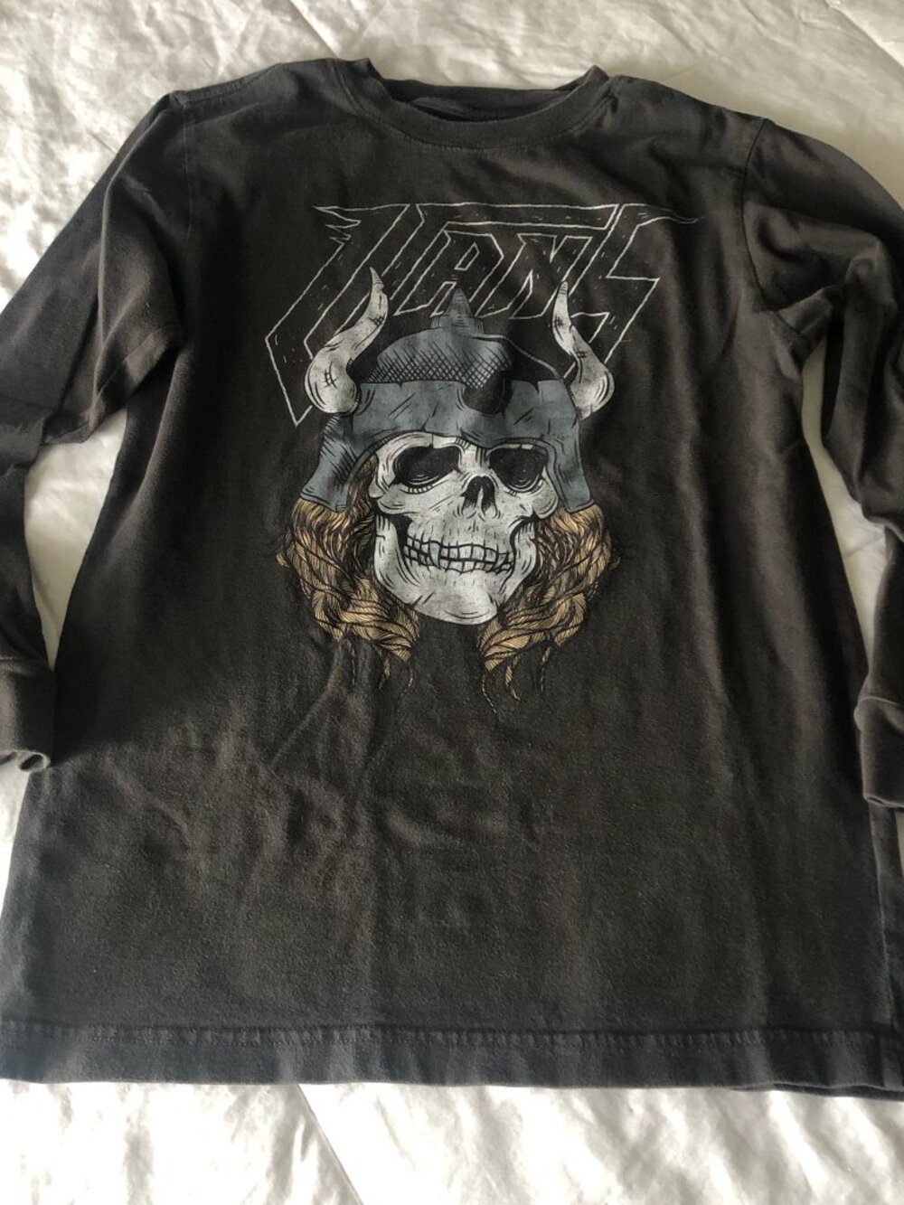 Vans "Off The Wall Tour 1966" Viking Skull Long Sleeve Shirt Black Unisex Small